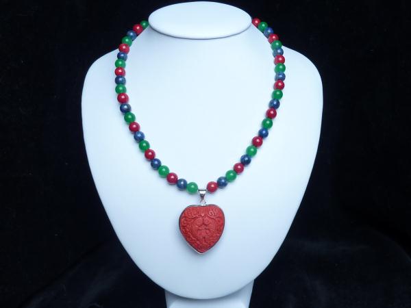 Korál bambusový, lapis lazuli, nefrit  (0810)