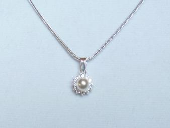 Stříbrný řetízek, perla (2210)